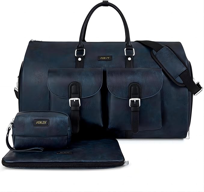 Garment Bag for Travel, Convertible Carry on Garment Duffel Bag for Men 3Pcs Weekender Bag 2 in 1 Hanging Suitcase Suit Bag by ITIEZY