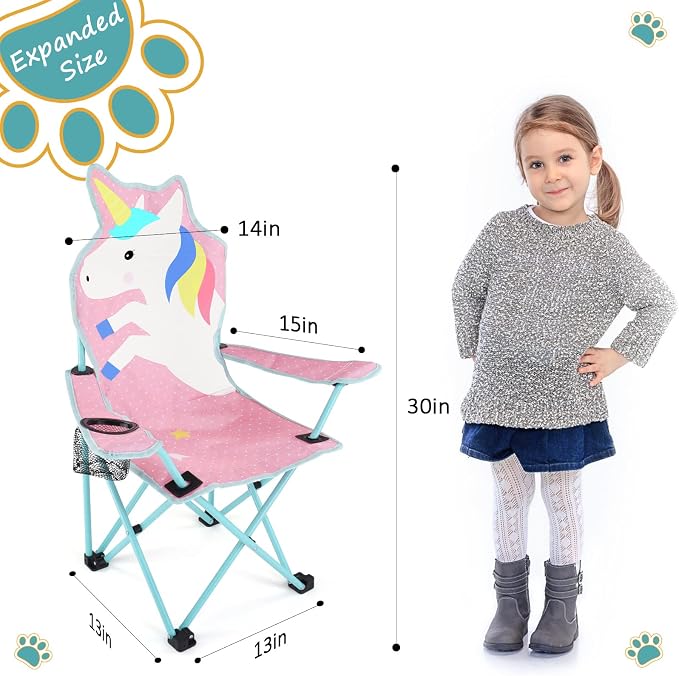 KABOER Kids Outdoor Folding Camping Chair with Cup Holder Carrying Bag | Portable Camping Chair for Beach Picnic Camping Travel Lawn Ages 3-10 - Image 3