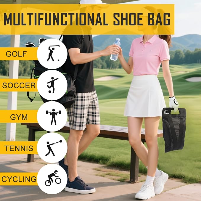 Shoe Bag，Shoe Bags for Travel，Golf Shoe Bag，Cleat Bags for Sports Smell Proof，New Upgraded Waterproof, Anti-odor, Remove odor（Double magnetic closure design） - Image 5