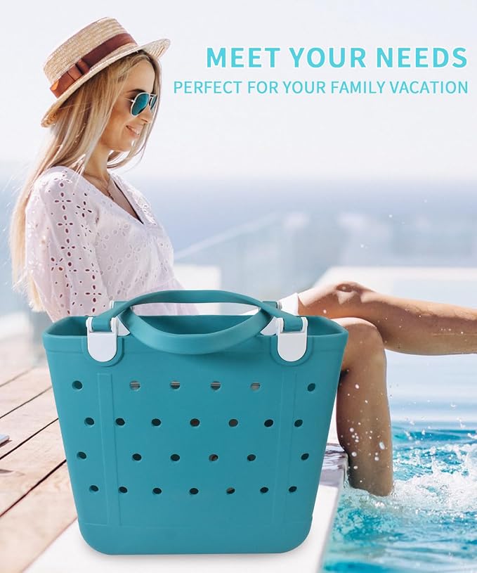 Lightweight Extra large Rubber Beach Bag Small mini Tote Bag for Gym Waterproof medium Open Handbag for Pool Sports - Image 5