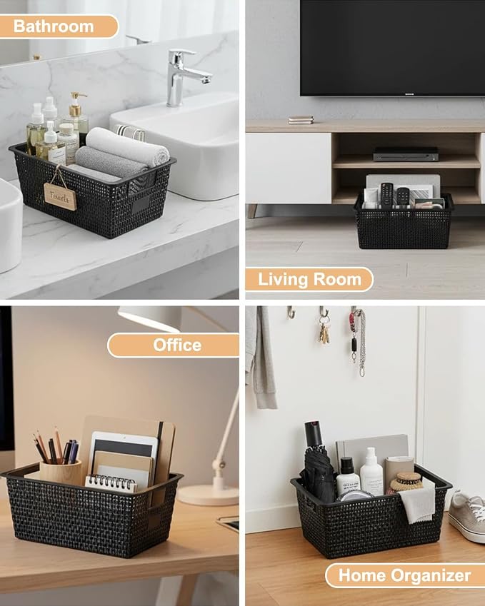 Storage Bins with Lids | Plastic Storage Baskets with Lids for Office Organization,Stackable Organizing Bins with Latching Design, Easy-Clean Boxes for Home, Office, Toys & Classroom Supplies, 6 packs - Image 6
