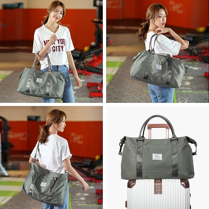 Travel Duffel Bag, Carry On Overnight Weekender Bags for Women | Travel Bag with Wet Pocket & Trolley Sleeve, For Spirit Airlines 18x14x8 Personal Item Bag - Image 6