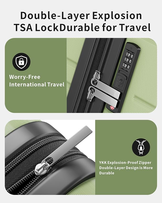 3 Piece Luggage Set, 20/24/28 Inch Expandable Luggage Sets with Spinner Wheels, ABS+PC Hardshell Suitcases, Suitcase Set with Double-Layer Explosion Zipper, TSA Lock - Image 5
