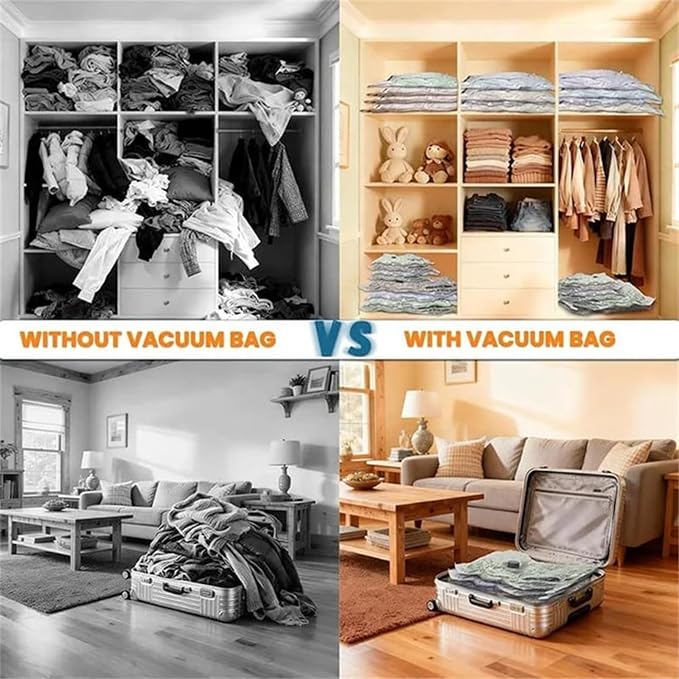 Rhona Travelvac Pro, Rhona Travel Vac Pro, Vacuum Storage Bags With Electric Pump For Travel, Space Saver Bags For Clothes, Blankets, Bedding, And Seasonal Home Organization (9 Bags + Pump) - Image 2