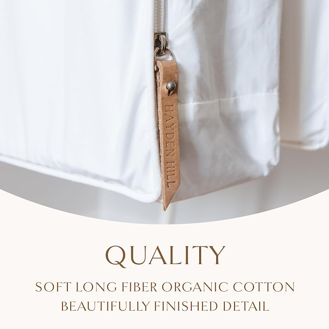 Hayden Hill Luxury Organic Cotton Garment Bag for Hanging Clothes Long 58" | Full Length Breathable Dress Bag, Moth Proof Hanging Storage Bag, For Closet Storage, Certified Carbon Neutral, White - Image 3
