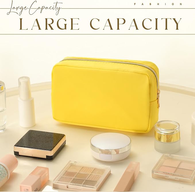 Sweetude 10 Pcs Nylon Makeup Bag Travel Cosmetics Pouch Zipper Pouch Purse Toiletry Bag Big Capacity Makeup Organizer for Women Girls Waterproof Travel Skincare Case(Macaron Color) - Image 6