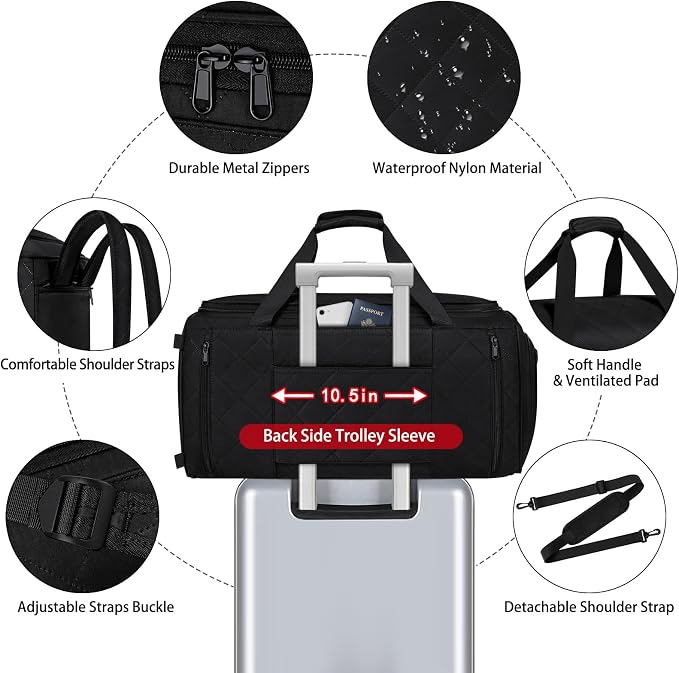 Convertible Garment Bags for Travel - Carry on Garment Duffle Bag with Backpack Straps for Men Women, 4 in 1 Large Travel Duffel Bags with Shoes Compartment Hanging Suit Dress Weekender Bag 3pcs Set - Image 5