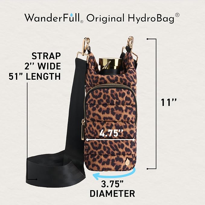 WanderFull® Original HydroBag®, Fits Up to 32 oz Water Bottle Holder with Strap, Gift for Women, Hands-Free Crossbody, Water Bottle Carrier Bag with Phone Pocket - Image 2