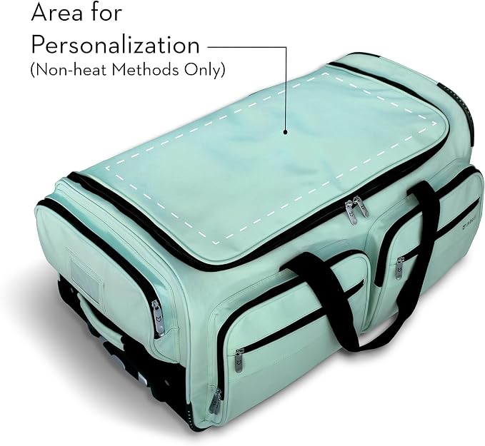 Mavii Dance Bag with Garment Rack, 28 Inch Rolling Duffel, Ideal for Competitions & Travel, Water-resistant/Wipe-clean Fabric, Lightweight Aluminum Rack, Wheeled Upright Luggage, Mint - Image 3