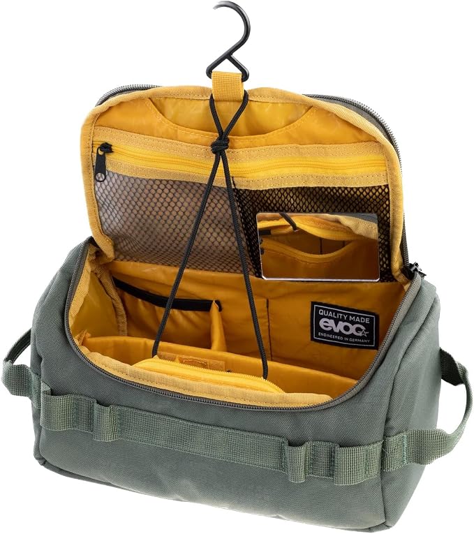 EVOC Wash Bag Toiletry Bag for Everyday Travel (Organiser Compartments with Individual Space Division, Removable Pocket Mirror, Wash Bag for Hanging) - Image 4