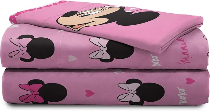 Jay Franco Disney Minnie Mouse Kids Twin Sheet Set, 3 Piece Super Soft Microfiber - Deep Pocket Fitted, Flat & Pillowcase, Breathable, Machine Washable, Girls Bedding (Official Disney Product), Pink - Image 6