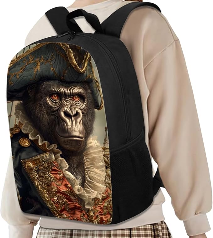 17 Inch Animal Print School Backpack And Lunch Box Set for Kids Lightweight Amazing Gorilla Backpack for Boys Girls Sturdy School Bag with Insulated Lunchbox Pencil Case Student Bookbag - Image 2