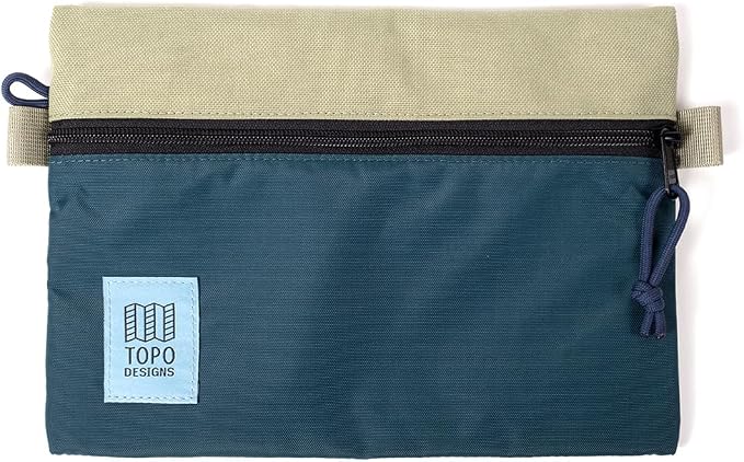 Topo Designs Accessory Bags, Travel Organizer Accessories for Smaller Items, Durable Storage Pouch, 3 Sizes, Fully Lined Pack Cloth (Small, Oil Green/Dark Pine) by TopoDesigns