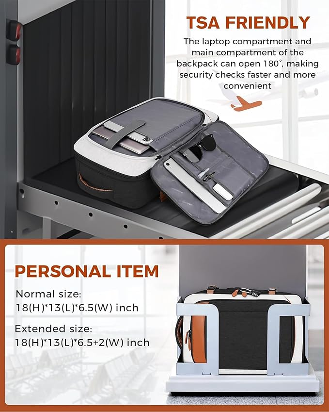 Vancropak 40L Carry on Backpack for Travel, Flight Approved Expandable Bag | 3 Packing Cubes, 17.3" Laptop Compartment, Water-Resistant, Anti-Theft, Lightweight Weekender Travel Bag, Business Backpack - Image 3