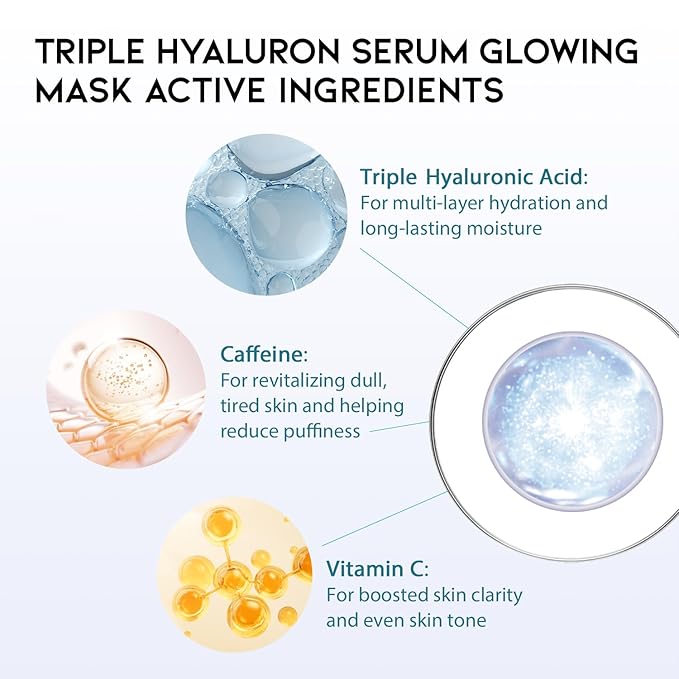 #OOTD Retinol + Hyaluron Serum Korean Sheet Mask Sheet Gift Pack [20 Count] Plumping Glowing Luminating Hydrating Rejuvenating Sheet Mask Gift Pack