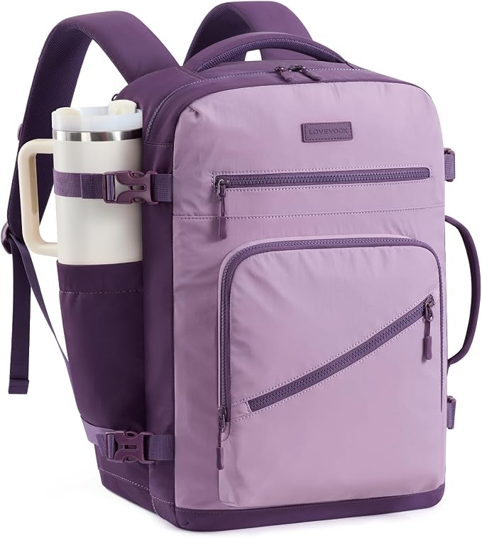 LOVEVOOK 40L Travel Backpack for Women Men, Airline Approved Carry On Luggage, Multi-Pocket TSA Personal Item Bag fits 17 Inch Laptop, Waterproof Weekender Overnight Suitcase Travel Essentials by LOVEVOOK