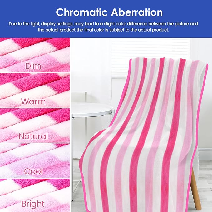 JML Microfiber Bath Towels,2 Pack(30" x 60"), Oversized, Soft, Super Absorbent, Fast Drying, Large Beach Towel Set for Sauna, Salon, Sports, Fitness, Yoga, Cabana Stripe Pink - Image 8
