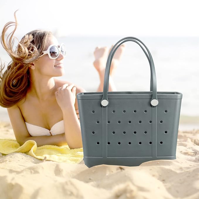Juyeesm X Large Rubber Tote Bag for Boat, Beach, Pool-XL,18.9 * 13.8 * 8in | Oversized Rubber Beach Bags, Washable Beach Tote Bag, Durable Travel Bags for Work, Sport - Image 8