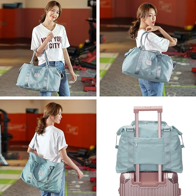 Travel Duffel Bag, Carry On Overnight Weekender Bags for Women | Travel Bag with Wet Pocket & Trolley Sleeve, For Spirit Airlines 18x14x8 Personal Item Bag - Image 6