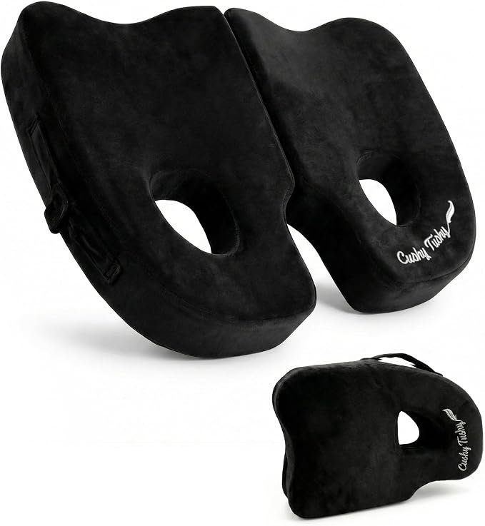 Cushy Tushy Premium Foldable Piriformis Seat Cushion - Piriformis Pain and Sciatic Pain Relief Cushion - for Home & Office Use, Perfect for Travel or Driving by CushyTushy