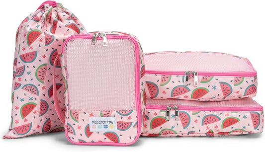 4 Pieces Watermelon Packing Cubes for Women, Men, Carry On Suit Case Organizer Luggage Packing Cubes for Travel Organizer Bags by macaronme