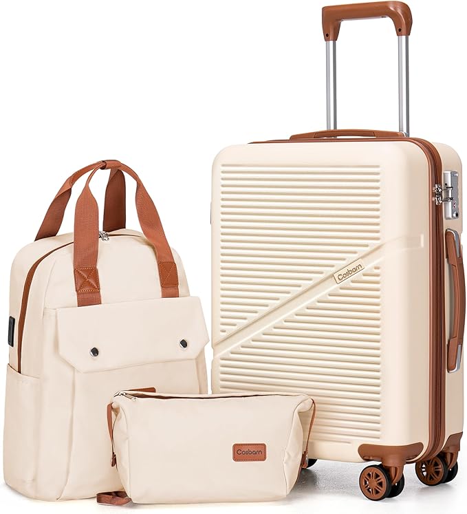 Cosbarn Carry On Luggage 22x14x9 Airline Approved, 20 Inch Carry on Suitcases with Wheels, ABS Lightweight Carry-on Luggage, Travel Suitcase Set with Wheels and TSA Lock by Cosbarn