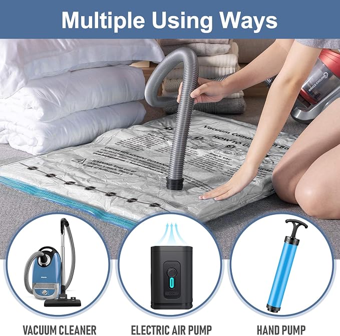 BoxLegend Vacuum Bag Vacuum Storage Bag Travel Vacuum Reusable Garment Bag for Clothing Duvets Bedding Pillow Wool Blankets - Image 8