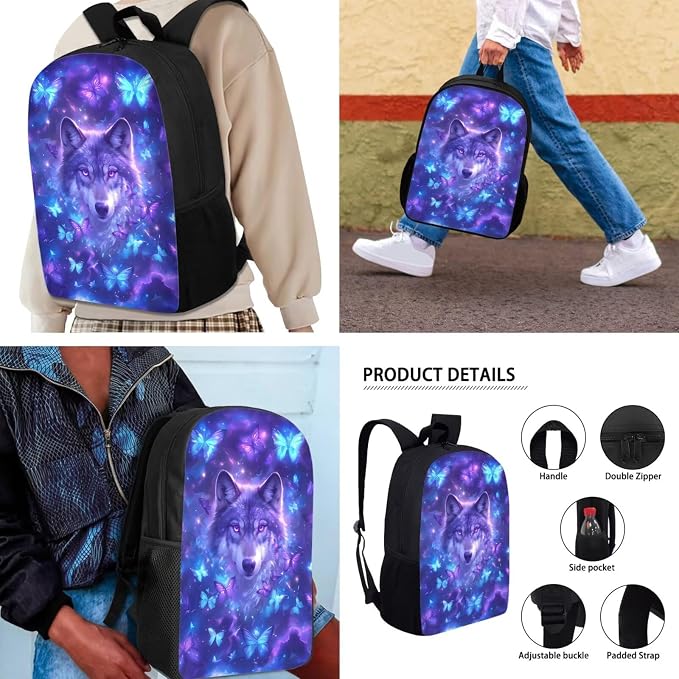 AFPANQZ Kids Backpack 3 Pieces Set Large Capacity School Bags with Heat Insulated Lunch Bags Small Pencil Bags 3 Pack - Image 4