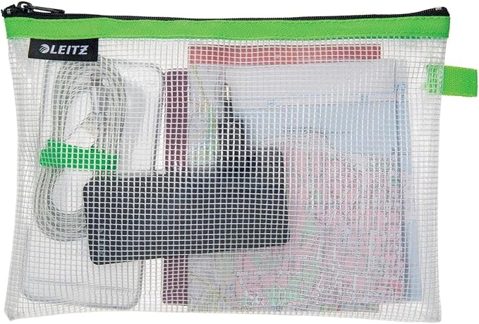 Leitz Wow Travel Pouch, Water Resistant, Translucent, Ideal for Visible Storage and Organisation, Medium (A5) - Green - Image 3