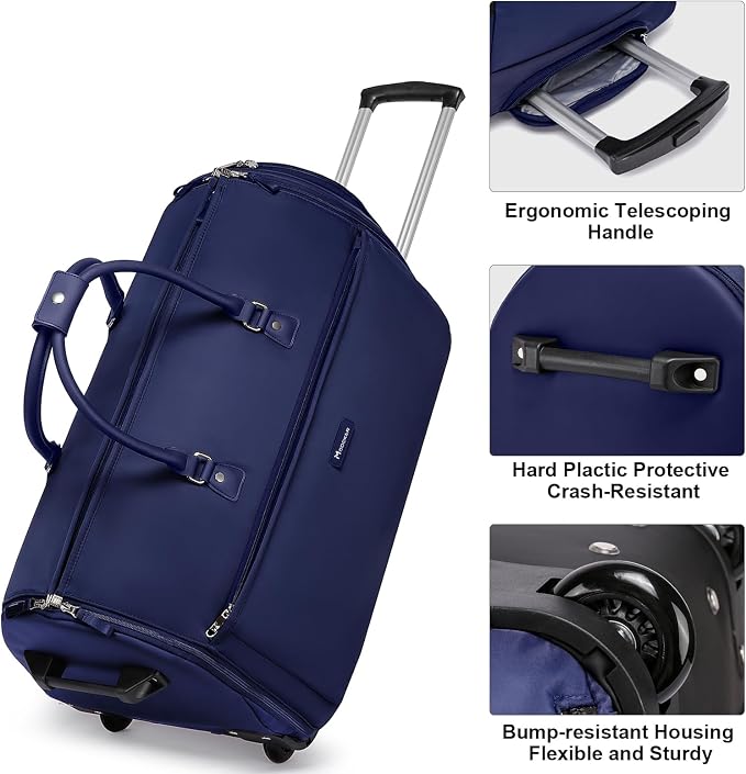 Modoker Rolling Garment Bags, 25in Large Garment Duffle Bag with Wheels, 3 in 1 Garment Suit Luggage Bag, Not Standard Carry-On Size for Women Men Business Travel Weekender, Blue - Image 5