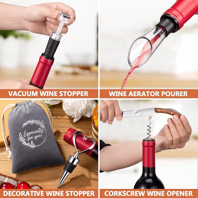 Wedding Gifts for Couples, Mr and Mrs Wine Tumblers Gifts - Engagement, Bridal Shower, Newlywed, His & Hers, Valentines Day, House Warming-Insulated Wine Cooler Tote Bag w/ Wines Accessories Gift Set - Image 8