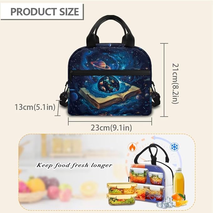 Galaxy Book Boys Backpack 8-12 Teenage Boys Girls Schoolbag Set with Lunch Box and Pencil Case Book Bags for Middle School 17 Inch Laptop Bag, 3Pcs - Image 5