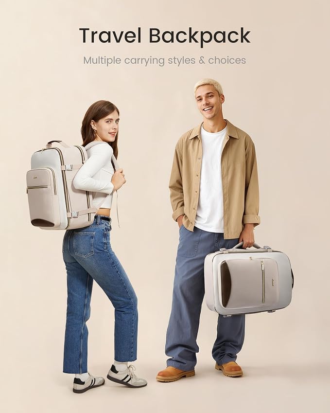 LOVEVOOK 50L Travel Backpack for Women & Men, Airline Approved Carry On Luggage with 3 Packing Cubes, TSA Overnight Bags, Waterproof Personal Item Bag, Weekender Essentials Backpacks fits 17" Laptop - Image 7