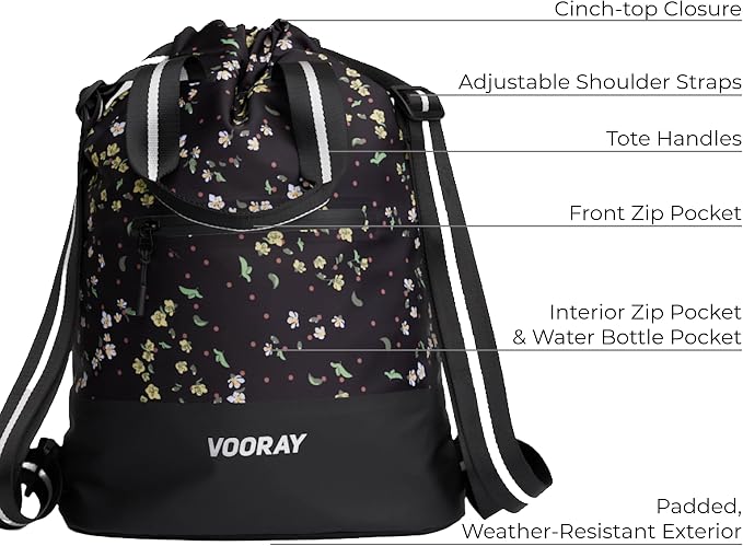 VOORAY 23L Flex Cinch Drawstring Backpack – Lightweight Travel Bag, Weekender & Sports Gym Bag for Women and Men - Image 2