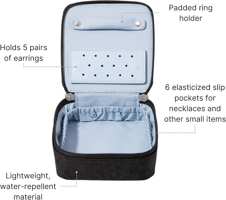 Baggallini Travel Jewelry Box - Lightweight 4.7”x4.7”x1.9” Travel Jewelry Case - Image 2