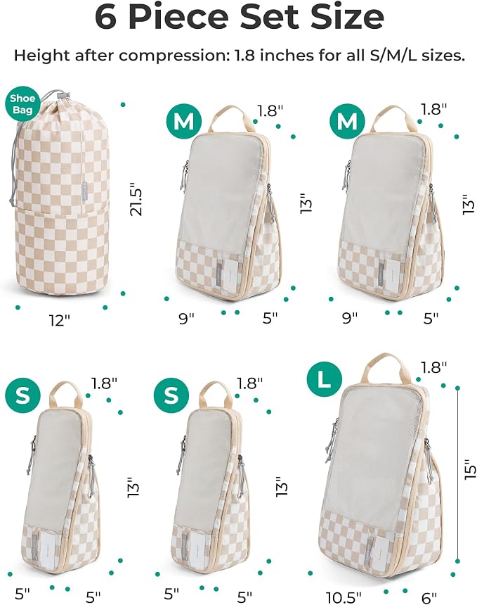 BAGSMART 6 Set /4 Set/2 Set Compression Packing Cubes for Travel, Lightweight Luggage Organizer Bags, Durable Space Saver Bags Travel Essentials - Image 4