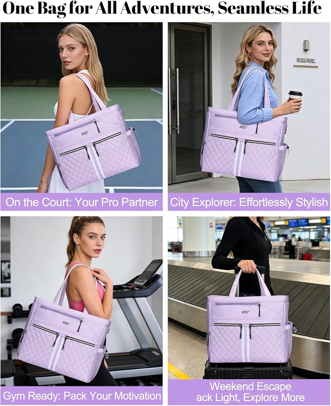 Tennis Bags for Women, Tennis Bag Holds 2 Rackets, Gym Bags with Ventilated Shoe Compartment, Suitable for Pickleball Tennis Badminton - Image 2