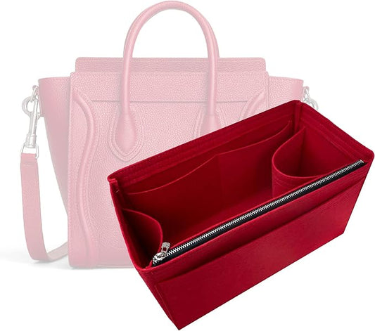 Premium Purse Organizer compatible with Luggage Nano/Micro/Mini/Medium Bag Insert — Perfect Fit, Durable Quality Felt, Full Coverage & No Bulking, 24+ Shades (for Luggage Nano, Azure Blue) by Divitize