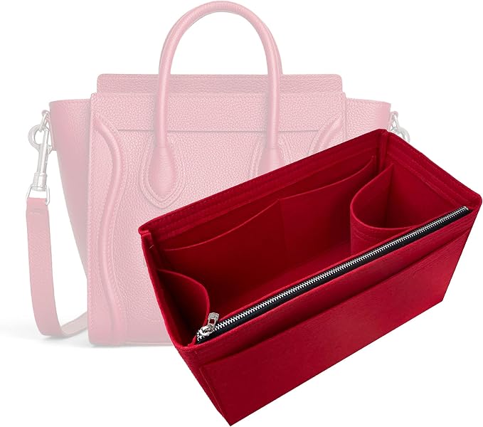 Premium Purse Organizer compatible with Luggage Nano/Micro/Mini/Medium Bag Insert — Perfect Fit, Durable Quality Felt, Full Coverage & No Bulking, 24+ Shades (for Luggage Nano, Navy) by Divitize