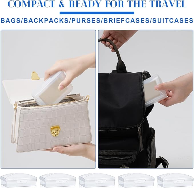 Reallnaive 100 Pcs Travel Soap Container Portable Plastic Soap Boxes Bulk with Lid Homeless Donations Bulk Gym Shower Tour Groups Hotel Outdoor Camping (White) - Image 6