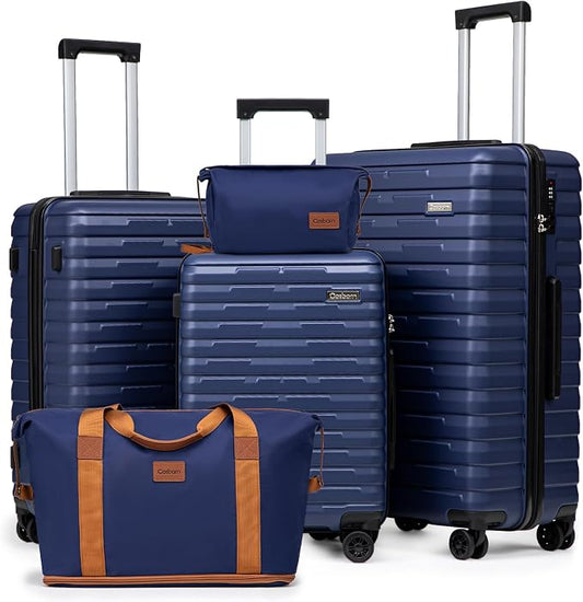 Cosbarn Luggage Sets 5 Piece Suitcases with Wheels, Suitcase Set ABS Hard Case Luggage with Spinner Wheels Durable Travel Luggage by Cosbarn