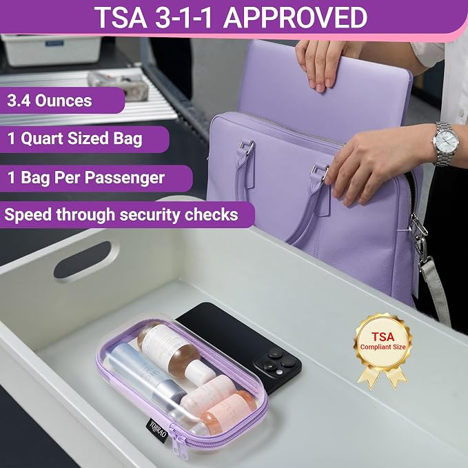 YQBRAO 6 Pack Royal Purple Clear Hard Shell Zipper Case, 1.2mm Heavy Duty Art Supply & Cosmetic Bags, Crush-Proof Storage Pouches for Hobbies, Tech & Makeup (2L, 2M, 2S) - Image 7