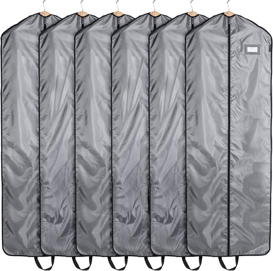 Covermates Keepsakes Garment Bag Set for Closet Storage and Travel – Breathable Suit and Dress Bags with ID Window and Carrying Handles – Heavy-Duty Hanging Wardrobe Protection Set, Grey by Covermates
