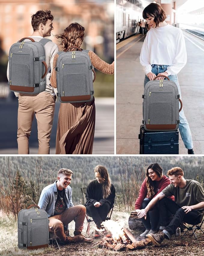 LOVEVOOK Carry On Travel Backpack For Women Flight Approved, 40L Large Personal Item Backpack Travel Bag for Airplanes, Business 17 Inch Laptop Backpack, Weekender Overnight Daypack, With 2 Cubes - Image 8