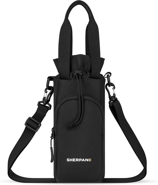 Sherpani Izzie, Water Bottle Crossbody, 32oz Bottle Carrier Bag | Bottle Holder Sling with Phone Pocket, Cross Body Drink Carrier Men Women, RFID Protection for Hiking Camping, Travel Gift by SHERPANI