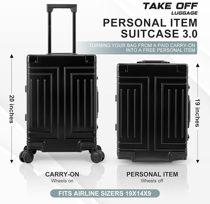 All Aluminum Carry On Luggage，Cut from Whole Aluminum Sheet，22x14x9 Airline Approved ，（3rd Generation，Premium Metal zipperless suitcase ） (black, 20inch) - Image 5
