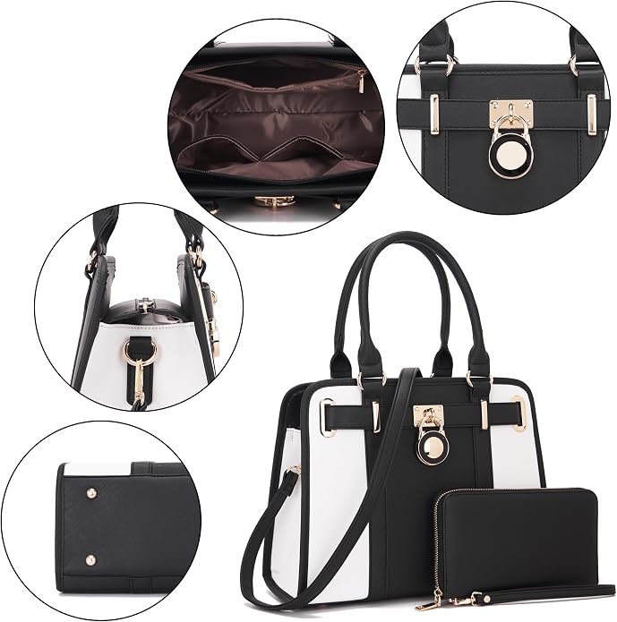 Qiyuer Structured Satchel Tote Handbags Set Women Purses with RFID Wallet | Premium, Sturdy, Spacious, Chic for Daily & Work, Vegan PU Leather, Multi-way Carry, Large Capacity RFID Wallet, Ideal Gift - Image 7
