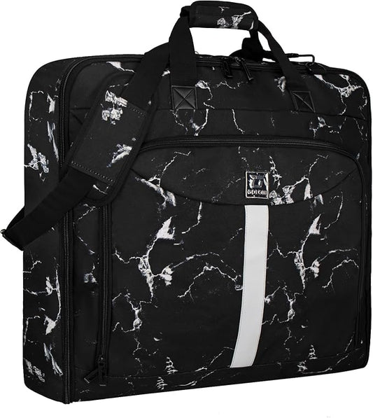Goloni Garment Bag For Men Women Travel & Business,Hanging Clothes & Multiple Compartment,Waterproof Foldable Suit Bag Marble by GoloniYourStyleYourRule