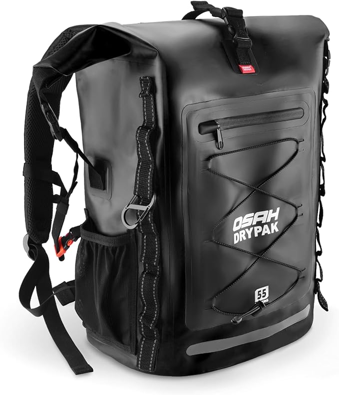 OSAH DRYPAK Waterproof Backpack Dry Bag 35L/55L/85L – Heavy Duty Roll-Top Hiking Backpack for Travel, Kayaking, Boating, Camping, Rafting and Fishing by OSAHDRYPAK