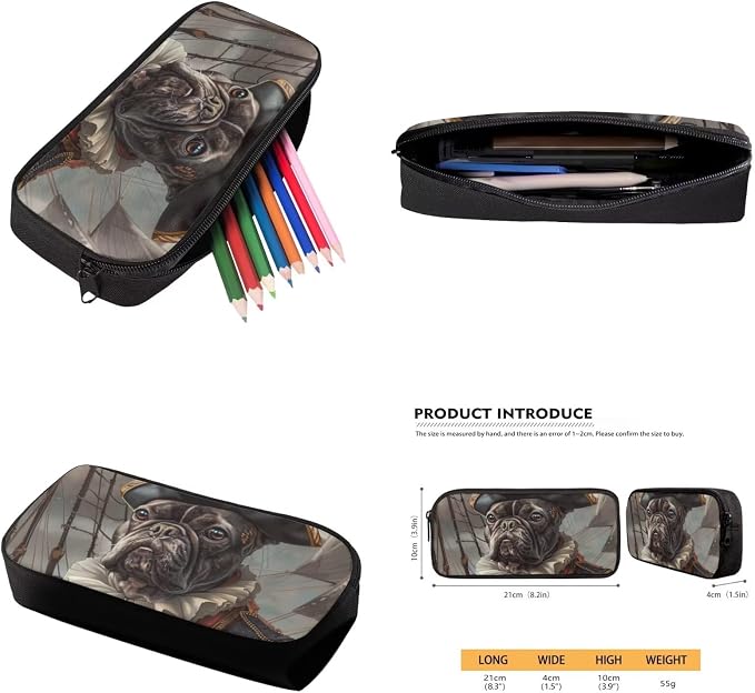 17 Inch Animal Print School Backpack And Lunch Box Set for Kids Lightweight Funny Pug Backpack for Boys Girls Sturdy School Bag with Insulated Lunchbox Pencil Case Student Bookbag - Image 6